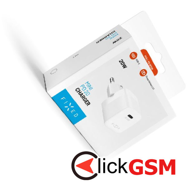 Fixed - Mini Wall Charger (FIXC20M-C-WH) - Type-C, Power Delivery 3.0, 20W - White