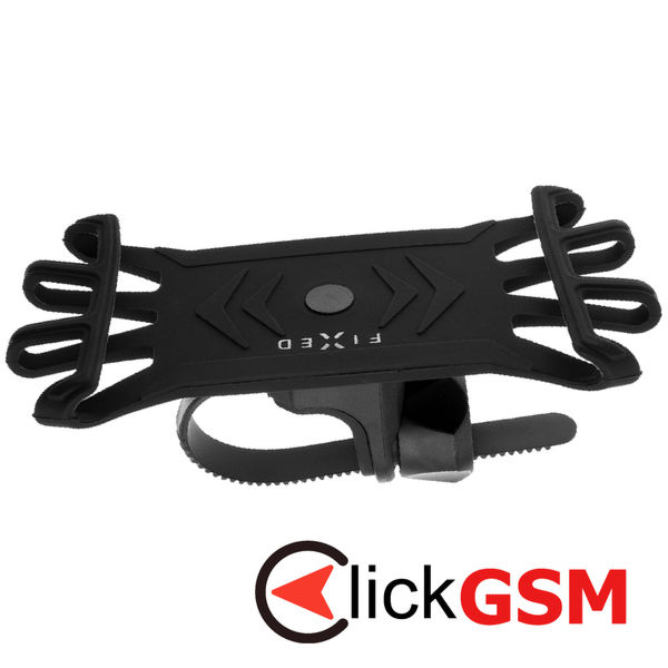 Fixed - Bike Holder (FIXBI-BK) - for Bike or Motorcycle, Flexible Silicone, 360° Rotation - Black