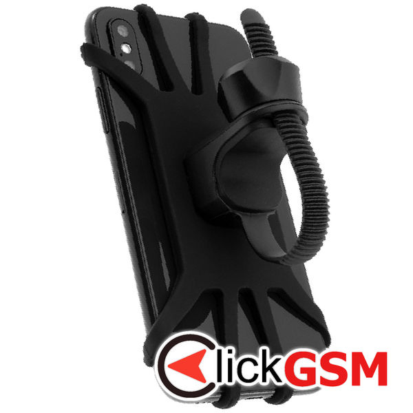 Fixed - Bike Holder (FIXBI-BK) - for Bike or Motorcycle, Flexible Silicone, 360° Rotation - Black