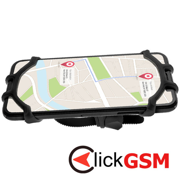 Fixed - Bike Holder (FIXBI-BK) - for Bike or Motorcycle, Flexible Silicone, 360° Rotation - Black