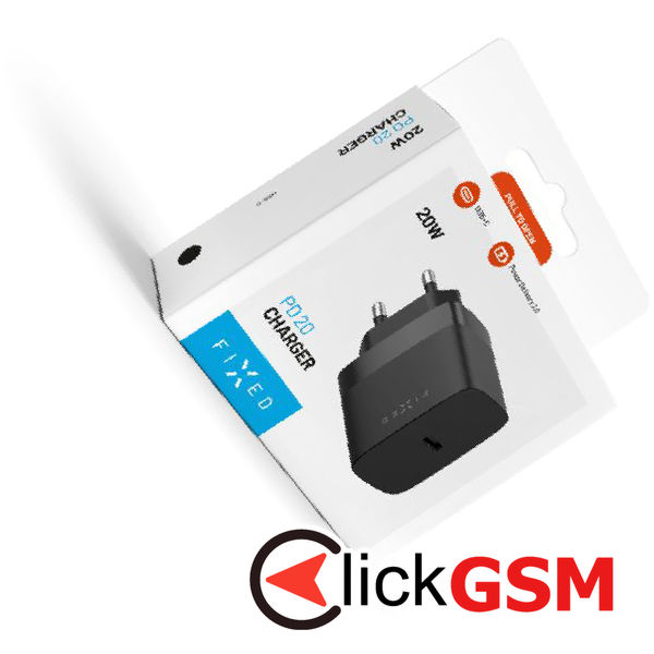 Fixed - Wall Charger (FIXC20N-C-BK) - Type-C, Power Delivery 3.0, 20W - Black