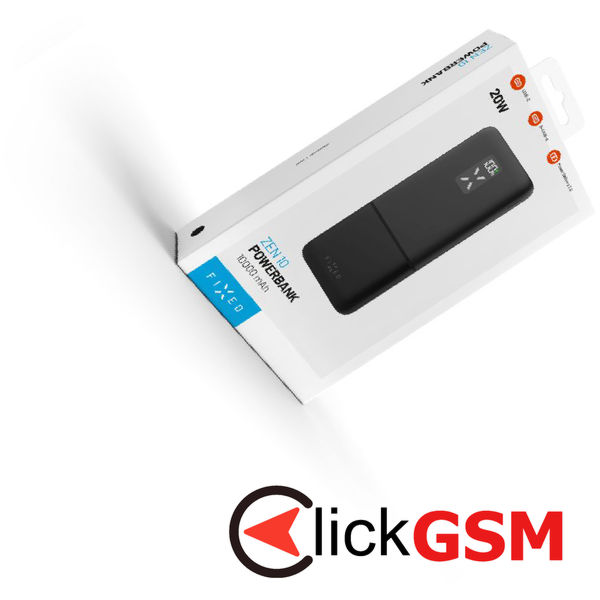 Fixed - Power Bank Zen 10 (FIXZEN-10-BK) - 2x USB, Type-C, 20W, 10000mAh, with LCD Display - Black