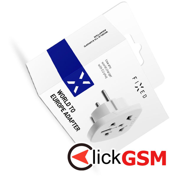 Fixed - Travel Adapter (FIXCT-EU) - EU, 10A / 2500W, PC - White