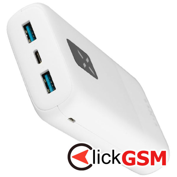 Fixed - Power Bank Zen 20 (FIXZEN-20-WH) - 2x USB, Type-C, 20W, 20000mAh, with LCD Display - White