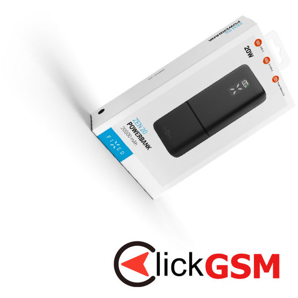 Fixed - Power Bank Zen 20 (FIXZEN-20-WH) - 2x USB, Type-C, 20W, 20000mAh, with LCD Display - White