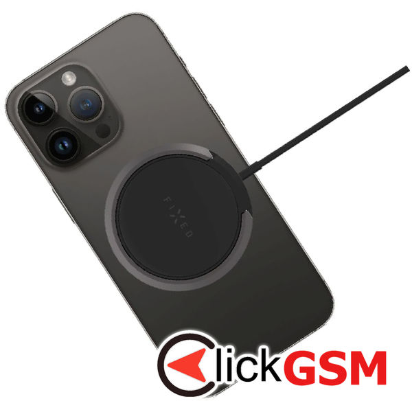 Fixed - Magnetic Wireless Charger (FIXMPAD2-BK) - with Ring Holder, Universal, MagSafe, 15W, USB-C Cable, 1.2m - Black