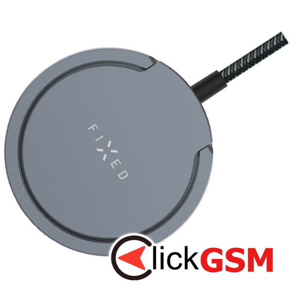 Fixed - Magnetic Wireless Charger (FIXMPADP-GR) - Ring Holder, Universal, MagSafe, Qi2, 15W, USB-C, 1.2m Nylon Cable - Gray