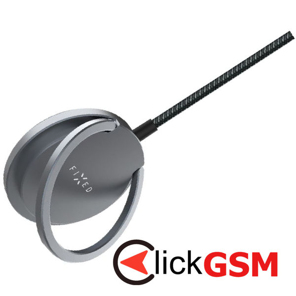 Fixed - Magnetic Wireless Charger (FIXMPADP-GR) - Ring Holder, Universal, MagSafe, Qi2, 15W, USB-C, 1.2m Nylon Cable - Gray