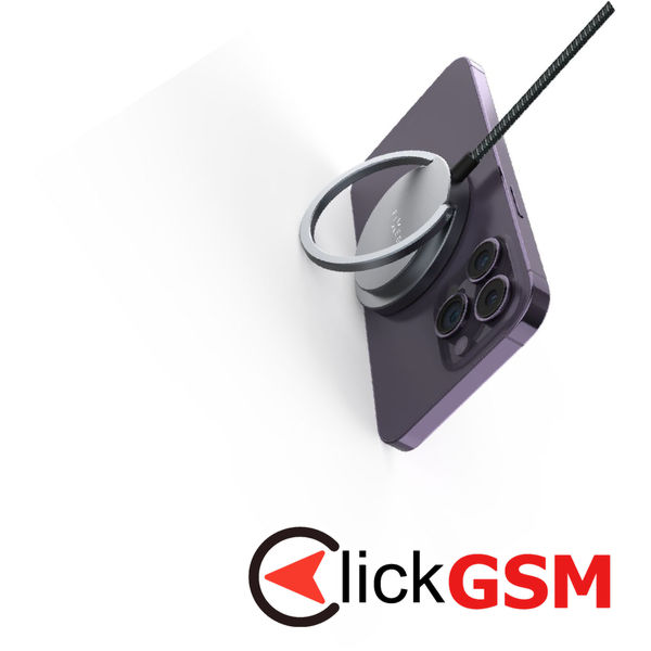 Fixed - Magnetic Wireless Charger (FIXMPADP-GR) - Ring Holder, Universal, MagSafe, Qi2, 15W, USB-C, 1.2m Nylon Cable - Gray