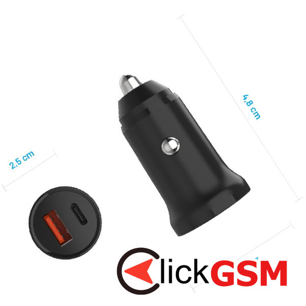 Fixed - Car Charger (FIXCC20N-CU-BK) - USB, Type-C, 20W, PD3.0, 12V/24V, Universal - Black