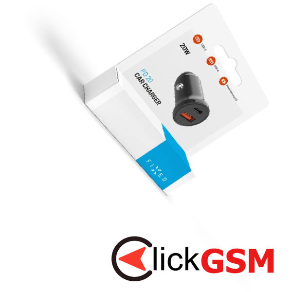 Fixed - Car Charger (FIXCC20N-CU-BK) - USB, Type-C, 20W, PD3.0, 12V/24V, Universal - Black