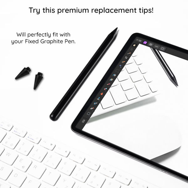 Fixed - (2 pack) Stylus Replacement Tips (FIXPART-T-GRA) - Compatible with Fixed Graphite Pen - Black