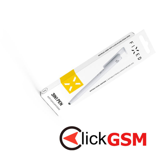 Fixed - Stylus Pen (FIXPEN-WH) - for Phones and Tablets, 3 in 1, Compact Size - White