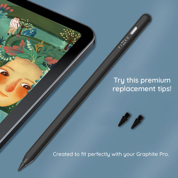 Fixed - (2 pack) Stylus Replacement Tips (FIXPART-T-GRA2) - Compatible with Graphite Pro - Black