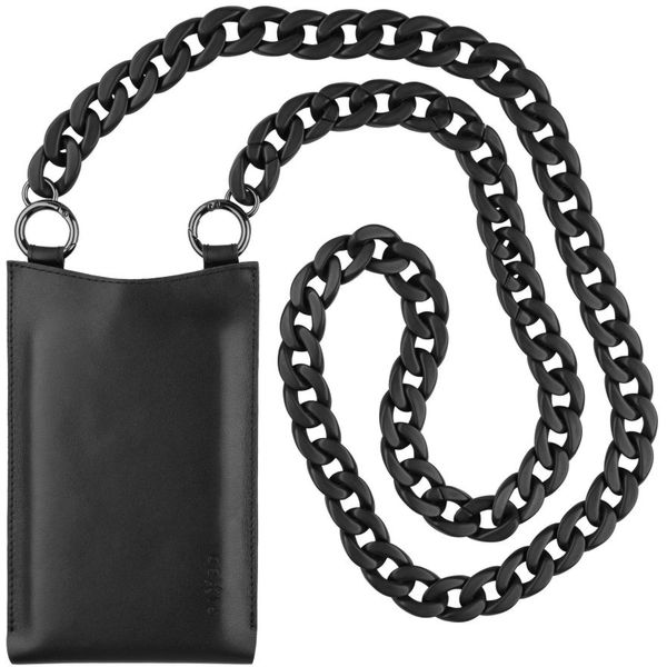 Fixed - Universal Shoulder Bag Venezia Leather (FIXVEN-BK) - for Mobile Phones 7 - Black