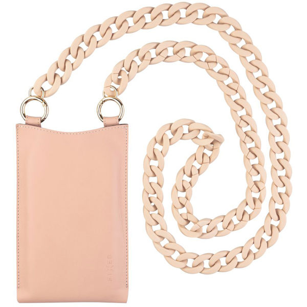 Fixed - Universal Shoulder Bag Venezia Leather (FIXVEN-PPI) - for Mobile Phones 7 - Pink
