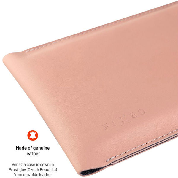 Fixed - Universal Shoulder Bag Venezia Leather (FIXVEN-PPI) - for Mobile Phones 7 - Pink