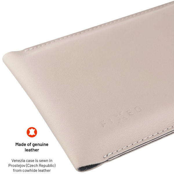 Fixed - Universal Shoulder Bag Venezia Leather (FIXVEN-CR) - for Mobile Phones 7 - Cream