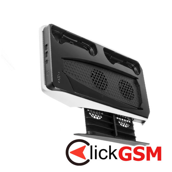 Fixed - Stand and Cooling Station (FIXPS5-MCS-BW) - for PS5, 2x Charging Docks, 2x USB, Touch Control, Pull-out File - Black