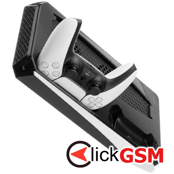 Fixed - Stand and Cooling Station (FIXPS5-MCS-BW) - for PS5, 2x Charging Docks, 2x USB, Touch Control, Pull-out File - Black