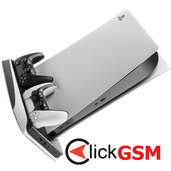 Fixed - Stand and Cooling Station (FIXPS5-MCS-BW) - for PS5, 2x Charging Docks, 2x USB, Touch Control, Pull-out File - Black