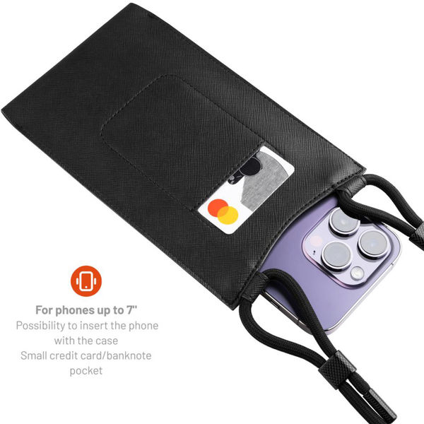 Fixed - Universal Shoulder Bag Verona (FIXVER-BK) - for Mobile Phones 7 - Black