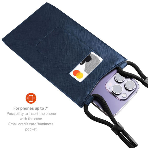 Fixed - Universal Shoulder Bag Verona (FIXVER-DRBL) - for Mobile Phones 7 - Dark Blue