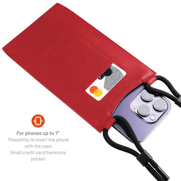 Fixed - Universal Shoulder Bag Verona (FIXVER-RD) - for Mobile Phones 7 - Red