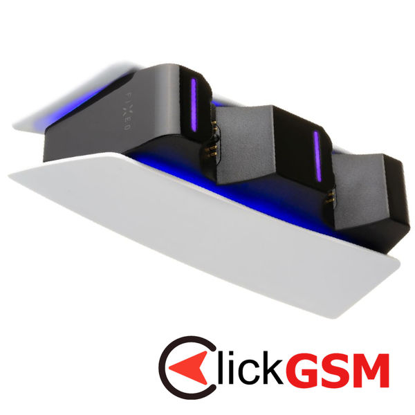 Fixed - Charging Station (FIXPS5-DCC-BW) - for PS5 DualSense Controllers, 2x Docks, Fast Charge, LED, USB-C Port - Black