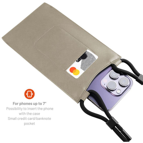 Fixed - Universal Shoulder Bag Verona (FIXVER-CR) - for Mobile Phones 7 - Cream