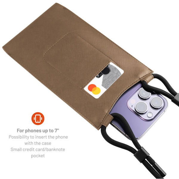 Fixed - Universal Shoulder Bag Verona (FIXVER-CO) - for Mobile Phones 7 - Coffee