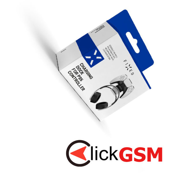 Fixed - Wall Stand (FIXPS5-HCD-BW) - for PS5 Controller and Headphones, with Charging Dock, LED, Triple Protection - Black