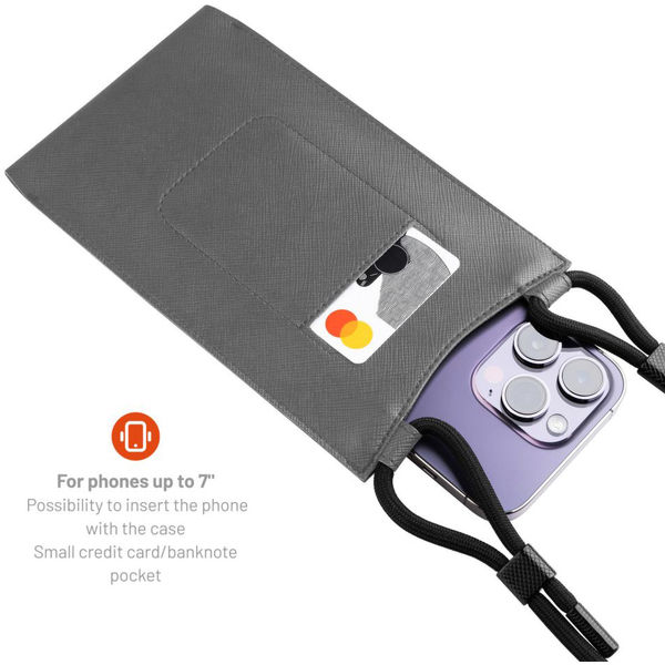 Fixed - Universal Shoulder Bag Verona (FIXVER-GR) - for Mobile Phones 7 - Gray
