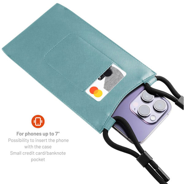 Fixed - Universal Shoulder Bag Verona (FIXVER-LGTU) - for Mobile Phones 7 - Light Turquoise