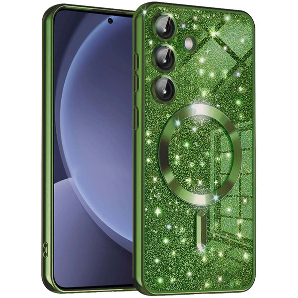 Techsuit - Luxury Glitter MagSafe - Samsung Galaxy S25 - Deep Green