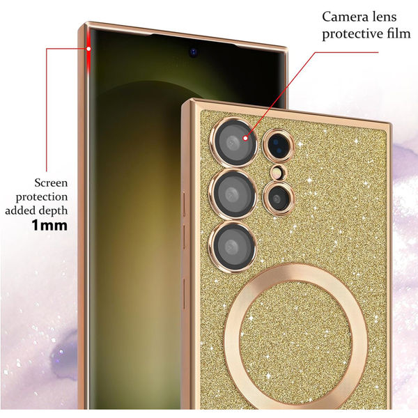 Techsuit - Luxury Glitter MagSafe - Samsung Galaxy S25 - Deep Green