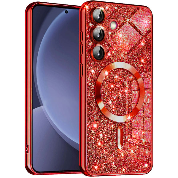 Techsuit - Luxury Glitter MagSafe - Samsung Galaxy S25 - Red