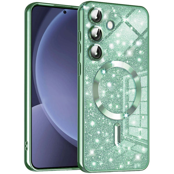 Techsuit - Luxury Glitter MagSafe - Samsung Galaxy S25 - Light Green