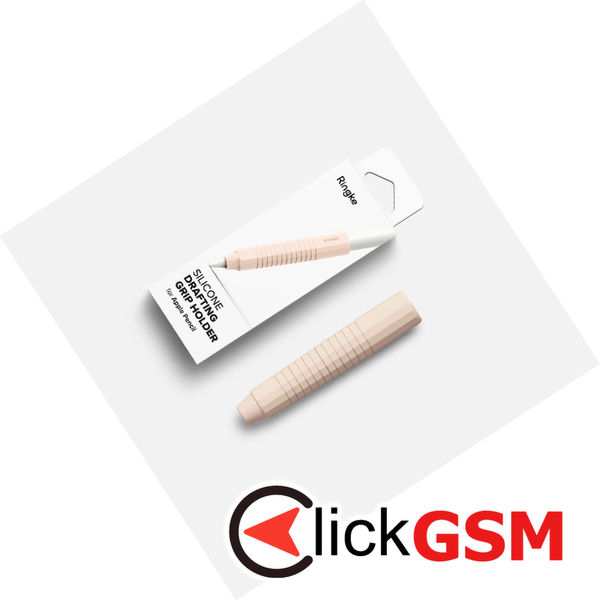 Ringke - Silicone Drafting Grip Holder - for Apple Pencil, Easy to Attach, Durable Elasticity - Pink Sand