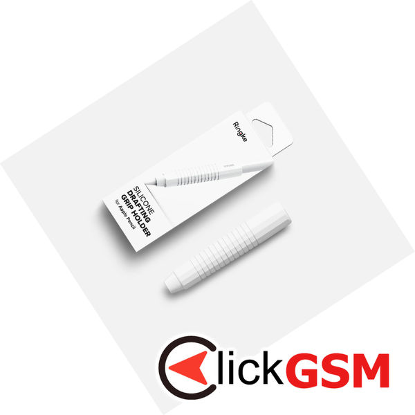 Ringke - Silicone Drafting Grip Holder - for Apple Pencil, Easy to Attach, Durable Elasticity - White