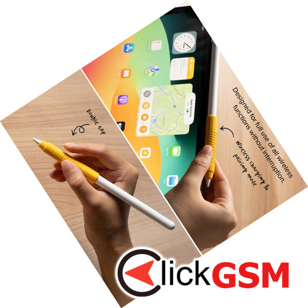 Ringke - Silicone Drafting Grip Holder - for Apple Pencil, Easy to Attach, Durable Elasticity - Yellow