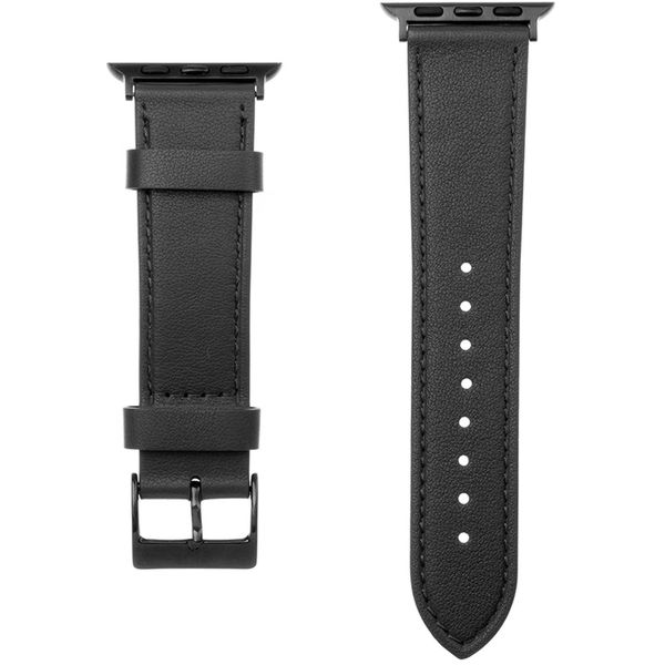 Fixed - Leather Strap 32mm - Apple Watch 1/2/3/4/5/6/7/8/9/10/SE/SE 2 (38/40/41/42mm) - Black