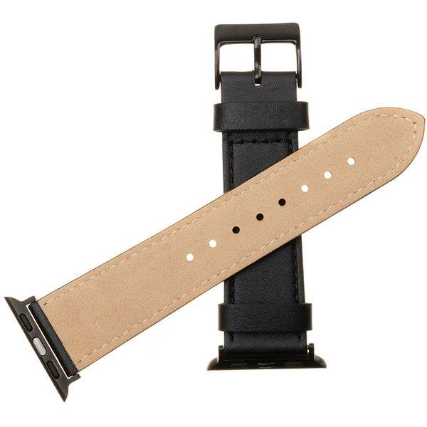 Fixed - Leather Strap 32mm - Apple Watch 1/2/3/4/5/6/7/8/9/10/SE/SE 2 (38/40/41/42mm) - Black