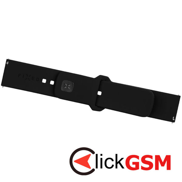 Fixed - Silicone Sporty Strap Set 20mm - Samsung Galaxy Watch 4/5/Active 2, Huawei Watch GT 3 (42mm)/GT 3 Pro (43mm) - Black