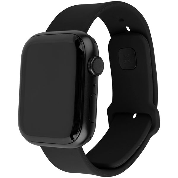 Fixed - Silicone Sporty Strap Set 35mm - Apple Watch 1/2/3/4/5/6/7/8/9/10/SE/SE 2/Ultra/Ultra 2 (42/44/45/46/49mm) - Black