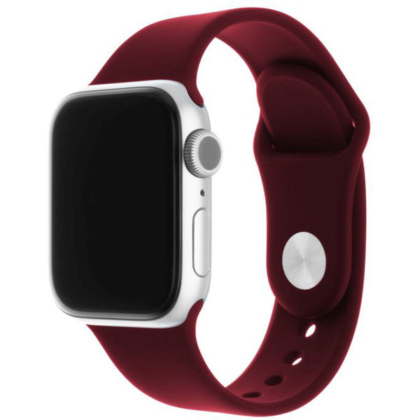Fixed - Silicone Sporty Strap Set 35mm - Apple Watch 1/2/3/4/5/6/7/8/9/10/SE/SE 2/Ultra/Ultra 2 (42/44/45/46/49mm) - Burgundy