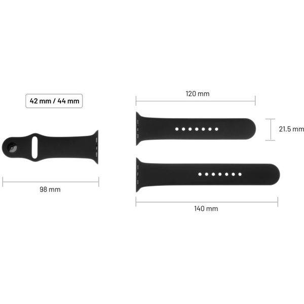 Fixed - Silicone Sporty Strap Set 35mm - Apple Watch 1/2/3/4/5/6/7/8/9/10/SE/SE 2/Ultra/Ultra 2 (42/44/45/46/49mm) - Burgundy