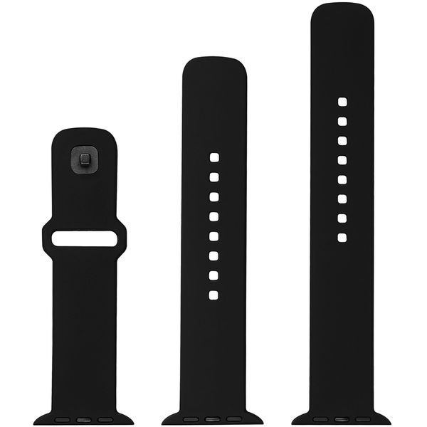 Fixed - Silicone Sporty Strap Set 32mm - Apple Watch 1/2/3/4/5/6/7/8/9/10/SE/SE 2 (38/40/41/42mm) - Black