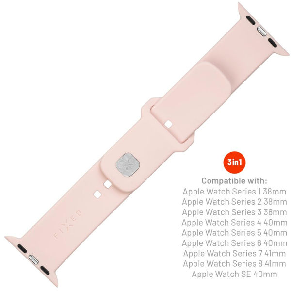 Fixed - Silicone Sporty Strap Set 32mm - Apple Watch 1/2/3/4/5/6/7/8/9/10/SE/SE 2 (38/40/41/42mm) - Pink