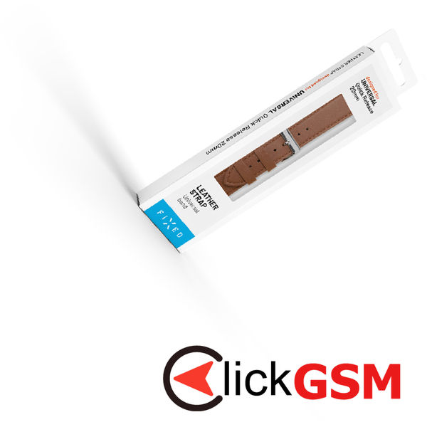 Fixed - Leather Strap 20mm - Samsung Galaxy Watch 4/5/Active 2, Huawei Watch GT 3 (42mm)/GT 3 Pro (43mm) - Brown